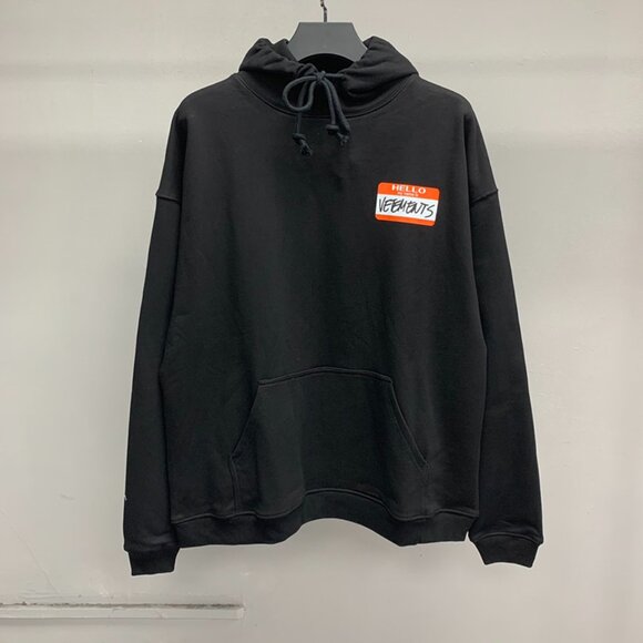 Vetements Black Hooded Printed Sweatshirt - Picture 1 of 8
